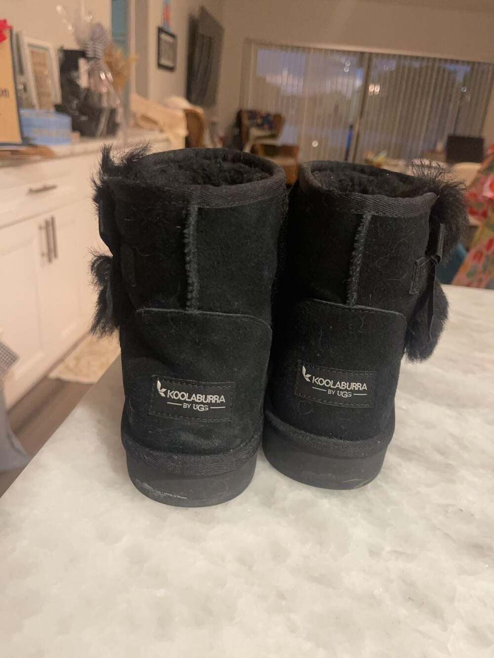 Koolaburra by UGG Black Suede Bow Mini Boots